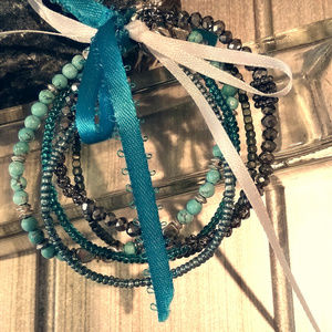 5 Single Strand Beaded Bracelets for Stacking